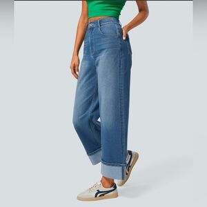 Halara Flex High Waisted Rolled Hem Jeans